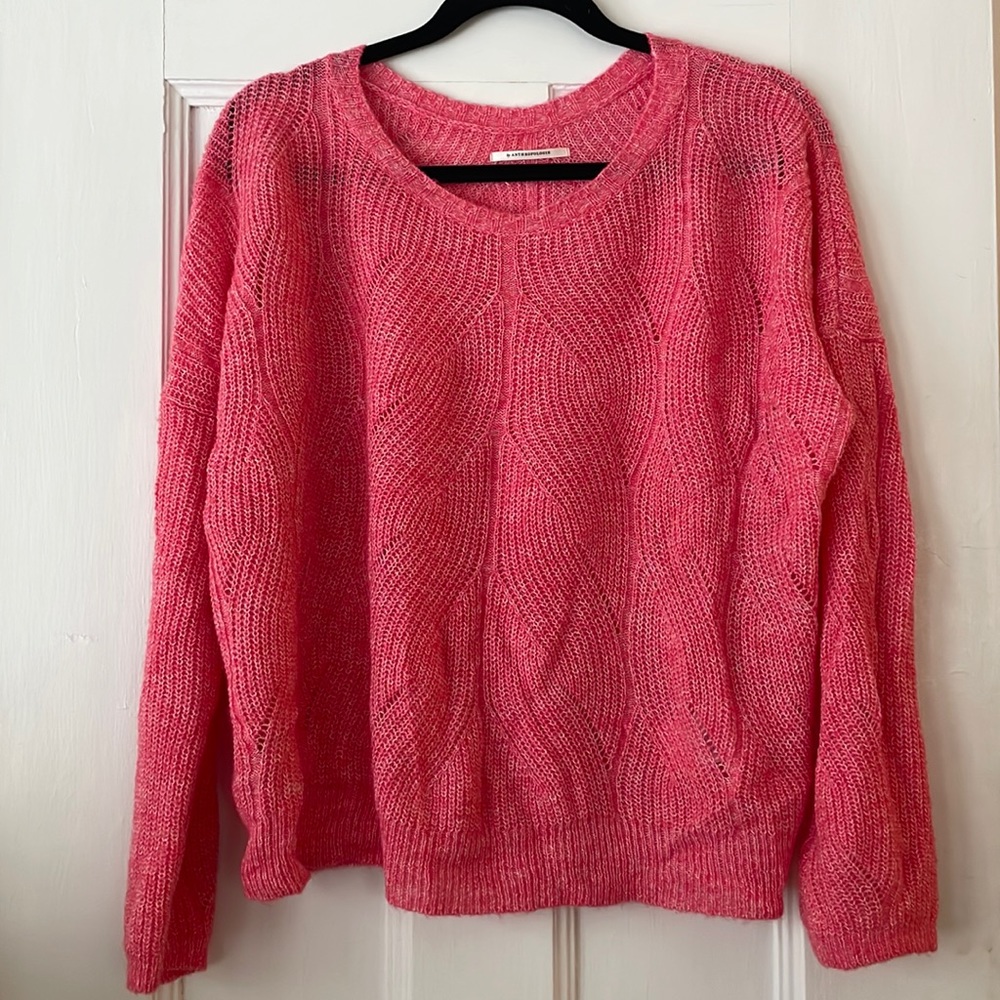Anthropologie Pink Knit Sweater